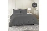 Queen Size Grey Color 1000TC 100% Cotton Quilt Doona Duvet Cover Pillowcase Set