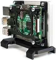 Terrapi Raspberry Pi SSD Case / Rpi NAS Server Case with Fan Hat (Black)