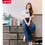 【LEVIS 官方旗艦】女 上寬下窄 HIGH LOOSE 復古超高腰牛仔寬褲/深藍染水洗/天絲棉 熱賣單品 17847-0010