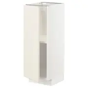 METOD base cabinet with shelves, white/Bodbyn off-white, 30x37x80 cm