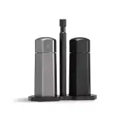 HexClad Tabletop Salt and Pepper Mill Set and Carrying Caddy Holder with Adju...