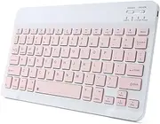 Ultra-Slim Rechargeable Bluetooth Keyboard Portable Wireless Keyboard for iPad A16 11th 10th Generation, iPad Pro iPad Air iPad mini iPhone, Android Samsung Galaxy Tablet Smartphone Cell Phone (Pink)