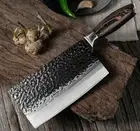 Handmade Cleaver Knife Hammered Forged Steel Wood Handle Butcher Chef Slicing 7"