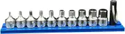 10 PC. 1/4 IN DR. STUBBY HEX METRIC DRIVER SET W/MAGRAIL
