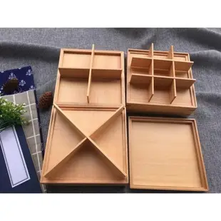 日式木質分格九宮格三層飯盒野餐盒便當盒復古壽司盒木制家用餐盒