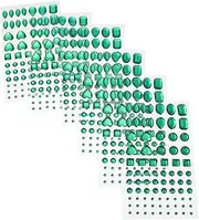 Angoily 6Sheets Deep Decorative Acrylic Diamond Stickers for DIY Crafts Crystal Rhinestone Design Easy to Use Adhesive for Handmade Projects Unique Geometric Patterns