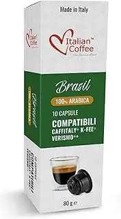 ITALIAN COFFEE FOR ESPRESSO LOVERS Italian Coffee capsules compatible with Verismo, CBTL, Caffitaly, K-fee systems (80 pods BRAZIL blend)