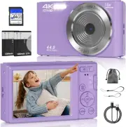 Digital Camera, FHD 4K 44MP Digital Camera, 16X Digital Zoom, Digital Point and