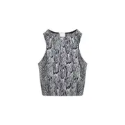 [Wolford] Wolford-White And Black Seamless Python Polyamide Top-Donna XS STAND