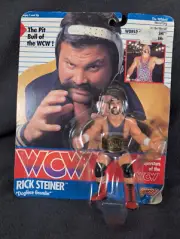 1990 Galoob WCW Wrestler "RICK STEINER" Action Figure in Sealed On Card NIB