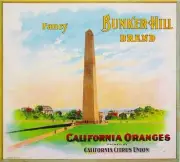 Los Angeles Bunker Hill Orange Citrus Fruit Crate Label Vintage Art Print