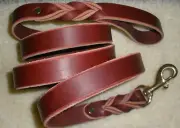 LEATHER DOG LEASH, 1" X 72", SOLID BRASS SNAP , HAND MADE IN USA BY DON WILLETT