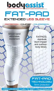 BodyAssist FatPad Extended Knee/Leg Sleeve White Medium Single
