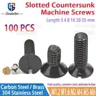 Slotted Countersunk Machine Screws Slot Csk Head Bolt M1.2 M1.6 M2 M4 M5 M6