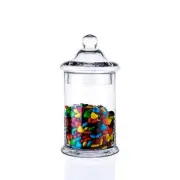 Set of 3 Clear Glass Apothecary Jars Elegant Storage Jar with Lid Decorative ...