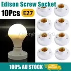 10x E27 Round Edison Screw Cap Socket Light Bulb Holder Fitting Lamp Fixing Base