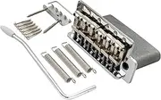 Wilkinson M Series 54mm(2-1/8 inch) String Spacing 6-Screw Vintage Bent Saddle Guitar Tremolo Bridge with Push-In Arm 36mm Block for Strat Style Electric Guitar, Chrome