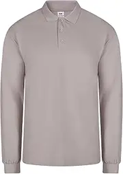 [Mukua] Women's Pl200wc_203_s Long Sleeve Polo Shirt, Cloud grey, S, Cloud Grey, S
