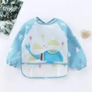 Baby Long Sleeve Scarf Waterproof Toddler Art Smock Feeding Bib Apron Pocket Inf