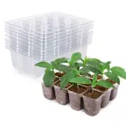 10 Pack 120 Cells Seedling Box Seed Starter Tray Nursery Pot Growing Trays Clear