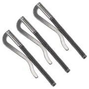 3PACK Spring Clip Bar 75mm Metal Slim Holder Clamp - Leather Wallet Card, Black