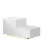 [Artiss] LED 2 Drawers Bedside Table in White