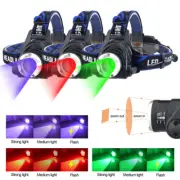 Red/Green/UV LED Hunting Headlamp Head Light Torch Coyote Hog Night Vision Lamp