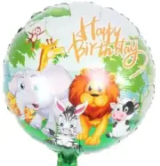 Balloon 18" Happy Birthday Safari Animal Mylar Foil Balloon Party Decoration
