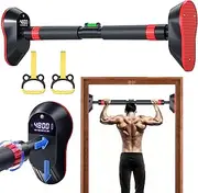 Wall Mounted Frame Door Pull Up Bar Free Standing for Doorway, 3 Modes, Counting, Calories, Timing, No Screws Mounted, Fitness Workout Hanging Bar, for Home Gym 74-97cm