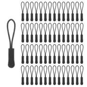 100 PCS Zipper Pulls Black Zipper Pull Cord Extender Zipper Tab Tags Cord Ext...