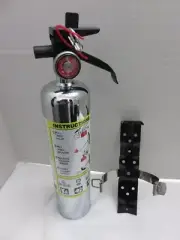 CHROME Car Fire Extinguisher 2.5lb. w/ Vehicle/Marine Bracket ABCNEW 2025
