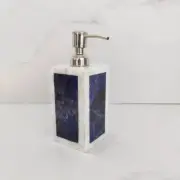 Lapis Stone Handmade Soap Dispenser with MOP for Closet Body Lotion Bath Decor