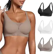 [DEANGELMON] Wireless Seamless Bras for Women with Support - Push Up Bra for Womens No Underwire - Padded No Wire Comfort Bralette