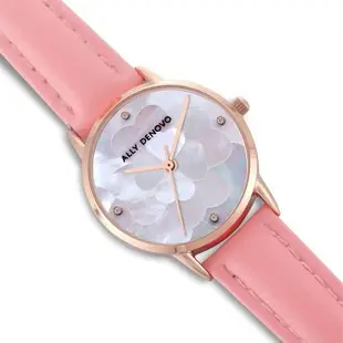 ALLY DENOVO 珊瑚粉山茶花糖琉璃粉色腕錶(AS5010.6)