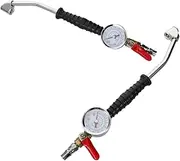 ETHZZLE 2 Pcs Tire Inflator Gauge with Elbow Connector Quick Connect Air Chuck for Accurate Pressure Readings for Rv Car Motorcycle and Bike Tire Inflation