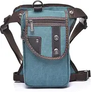 Vintage Waterproof Nylon Waist Casual Men's Leg Bag Pants Bag Equipment Thigh Bag Trunk Hip or Butt(Canvas Light Blue)