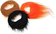 Halloween Essential: 3pcs Real Human Hair Fake Mustache Realistic Beard Prop for Cosplay and Party Decorations