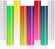 HTVRONT Color Changing Permanent Vinyl for Cricut - 6 Sheets 12"x10" + 2 Transfer Tape Sheets (Total 6 Colors)