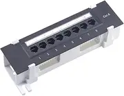 Generic 8 Port Shielded Patch Panel Wall Mount for Cat. 6 with Color Coded Labeling Network Cable Rack Cable Management for Computer