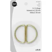 Dritz 1-1/2" D-Rings (Gold), 4pk