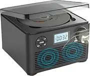 CD Boombox, CD Player with Headphone and Jack Led Display, 5 Play Modes FM Radio Support USB, with 30 Presets, 2 X 2.5W Speakers, Rechargeable, for Indoor or Outdoor Use