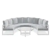 Callanna 5-Seater Round Modular Aluminium Outdoor Lounge Set White