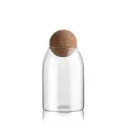 Glass Storage Containers With Round Cork Lid Natural Rustic Decor Canisters & Jars
