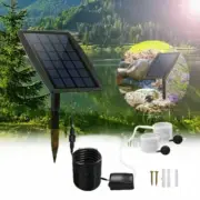 Pond Water Oxygen Pump Oxygenator Solar Powered + 2 Air Stone Aerator Fish Tank