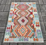 Hand Woven Afghan Wool Kilim, Size: 155 X 100 cm, Flat Woven Handmade Floor Rug