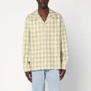 [Séfr] Ignacio check pattern shirt in cotton and linen S Beige