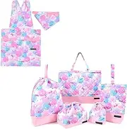 COLORFUL CANDY STYLE NT903000 Kindergarten Entrance 6-Piece Set, Lesson Bag, Shoe Case, Drawstring Bag, Gymnastics Clothes Bag, Lunch Bag, Cup Bag, Small Items, Back Cloth Apron, 100-120, Fluffy Cute