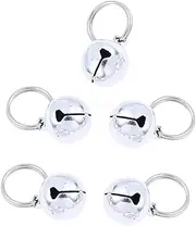 5pcs Christmas Bells Loud Bell Dog Bell Platinum Gold Bells Pet Christmas Cow Bells Cat Bells for Collar Extra Loud Cat Bell Necklace Door Bell Cat Tag Platinum Copper Bells Silver