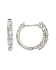 Suzy Levian 14K 1.40 ct. tw. Diamond Huggie Earrings