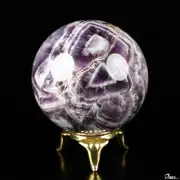 2.2" Dream Chevron Amethyst Hand Carved Crystal Ball/Sphere, Crystal Healing